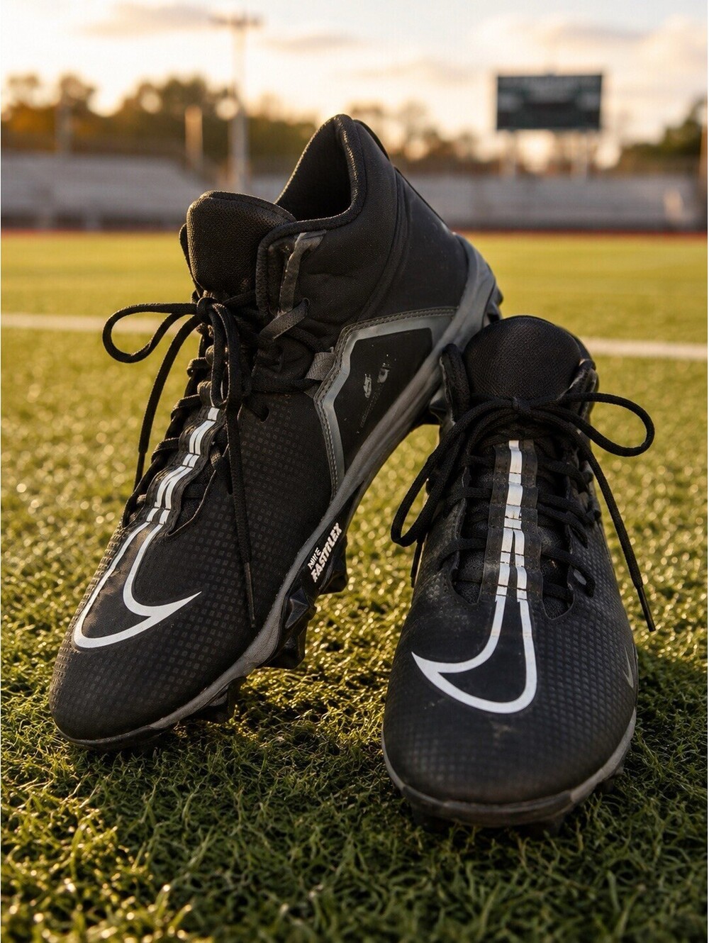 Nike Alpha Menace Pro 3 Football Cleats Black Silver Men’s 9.5 FastFlex